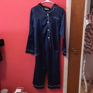Blue Silk Women’s Pajama Set